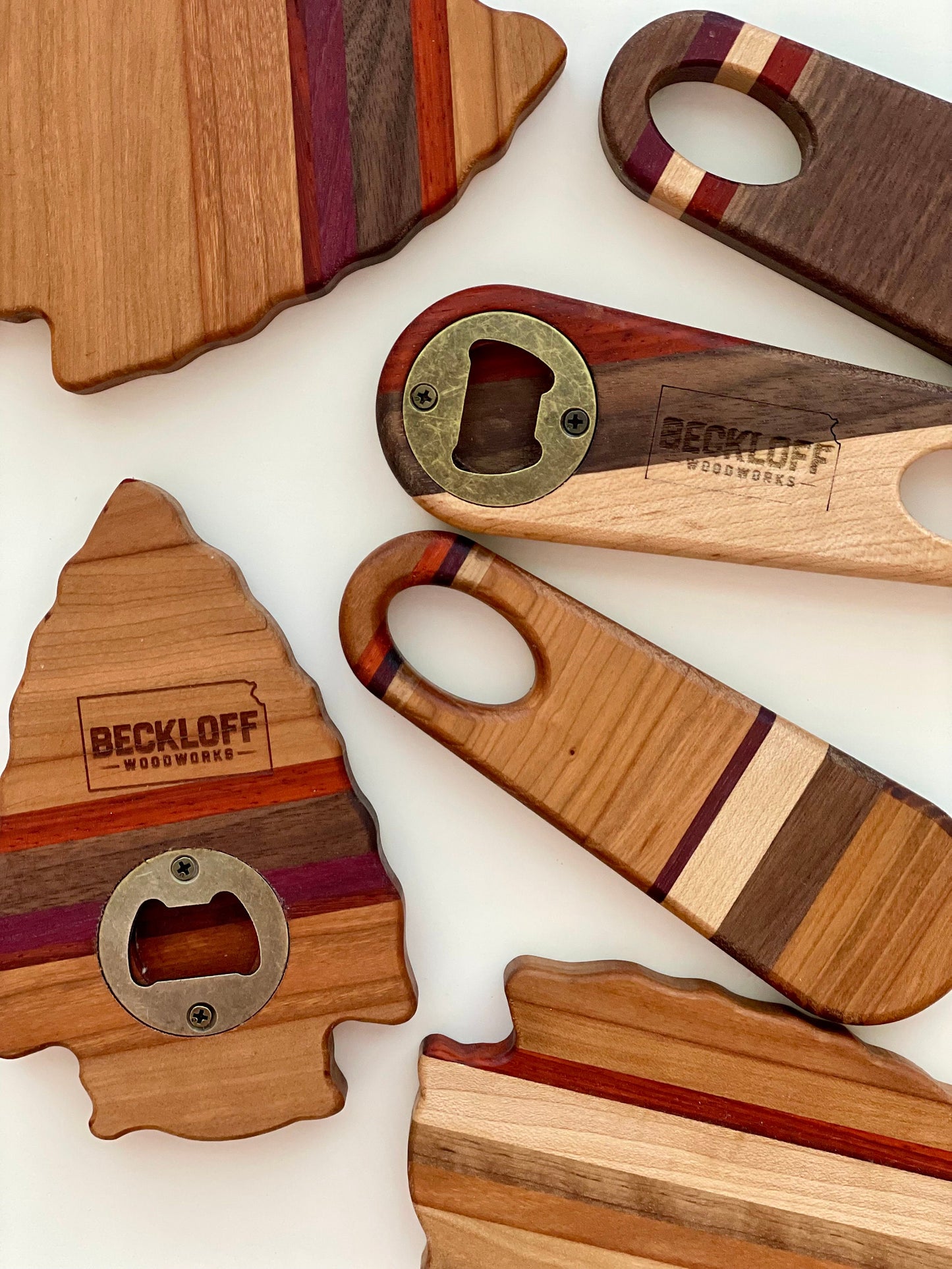 Handmade Wood Arrowhead Bottle Opener - Kansas City Chiefs Fan Gift
