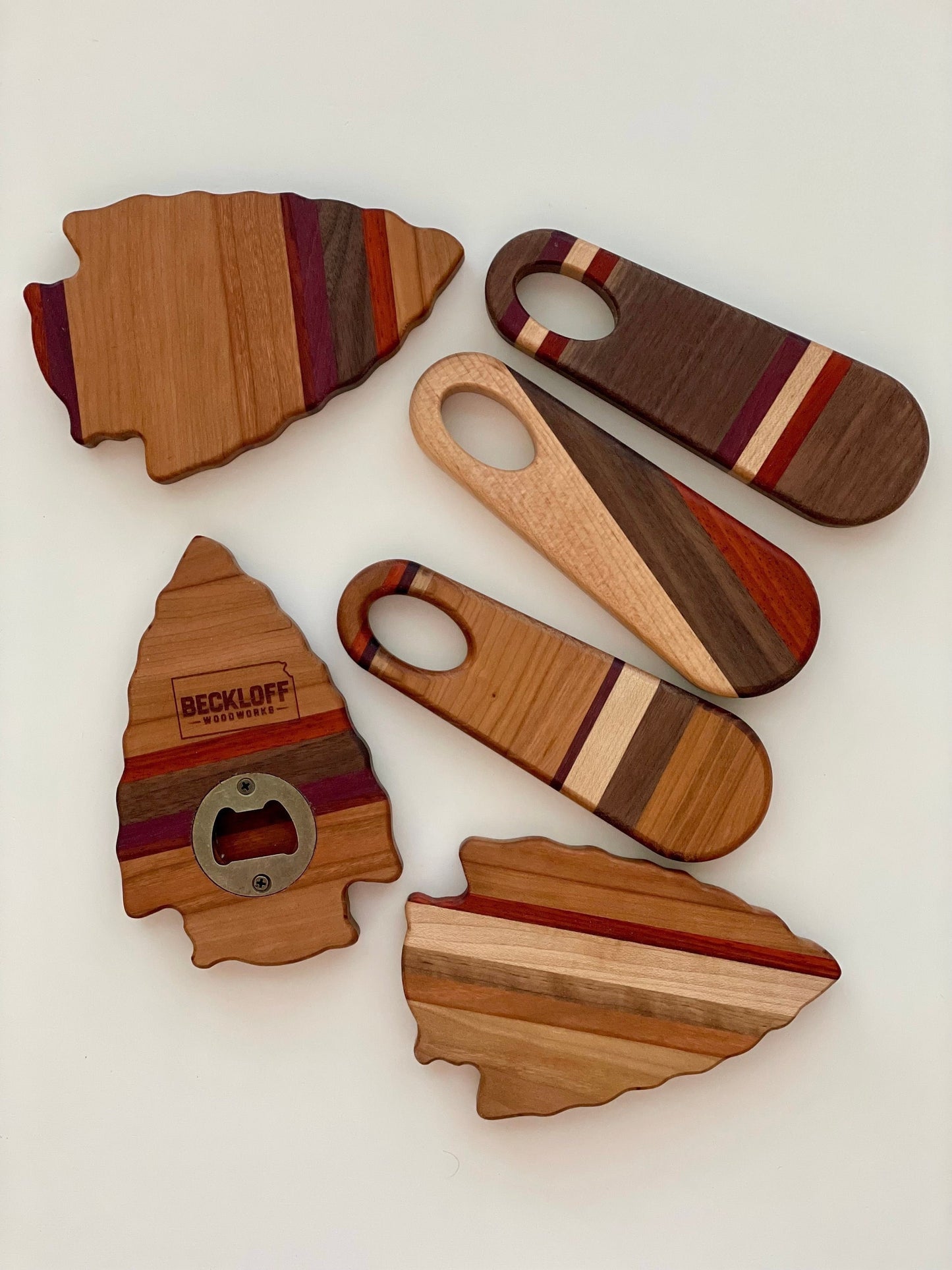 Handmade Wood Arrowhead Bottle Opener - Kansas City Chiefs Fan Gift
