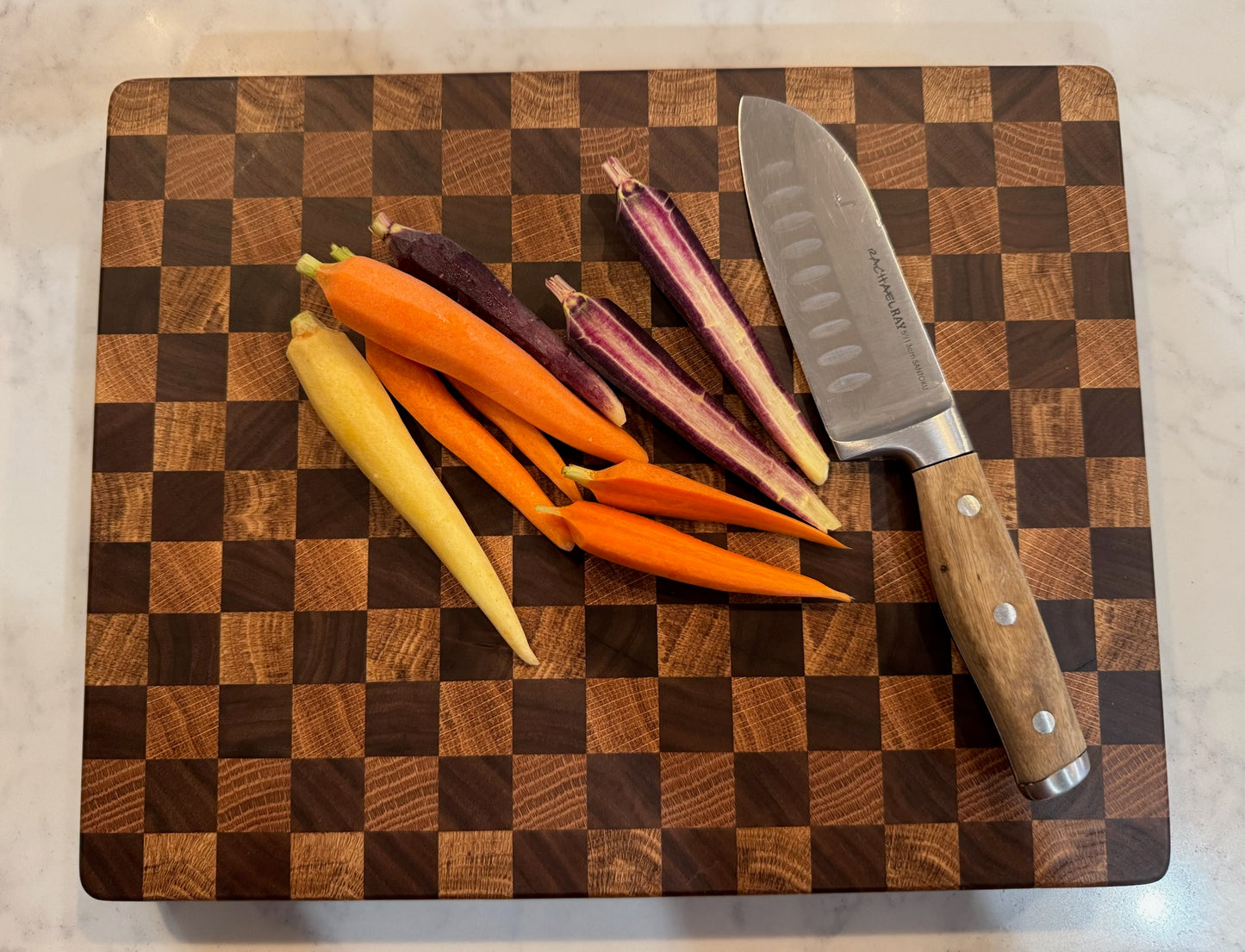 Oak and Walnut End Grain Cutting Board