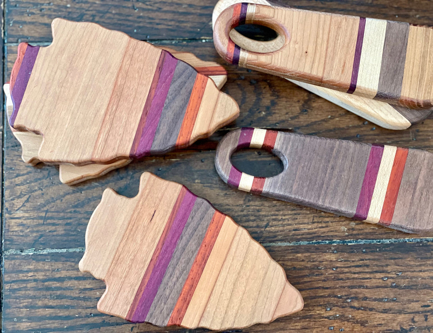 Handmade Wood Arrowhead Bottle Opener - Kansas City Chiefs Fan Gift